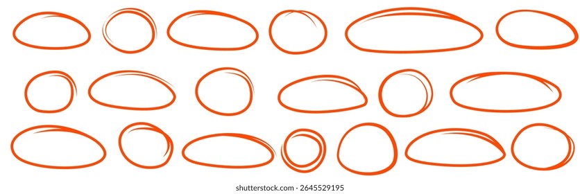 Orange outline abstract shapes with dynamic strokes for food blogs, juice bar branding and energy-themed packaging

