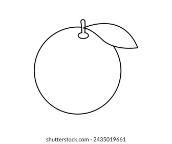 contorno naranja para la plantilla de libro de colorear, naranja para niños hoja de cálculo de ilustración imprimible