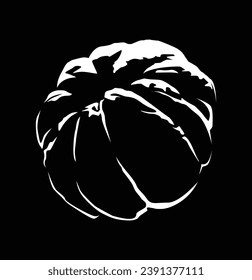 Orangefarbene Fruchtform Silhouette, Vektorgrafik