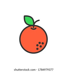 Orange outline icon. Color vector icon.