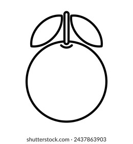 Icono de contorno naranja. Ilustración de contorno aislado con trazo editable. Fruta de naranja fresca. Ilustración del vector de la fruta sobre fondo blanco.