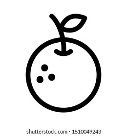 Orange outline icon, line vector sign, linear pictogram isolated on white. Fruit Illustration