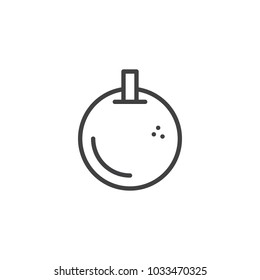 Orange outline icon. linear style sign for mobile concept and web design. Fruit simple line vector icon. Symbol, logo illustration. Pixel perfect vector graphics
