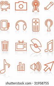 Orange Outline Media Set