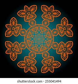 Orange outlined mandala