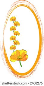 Orange oval ornament, scalable, editable colors - vector illustration with copy space