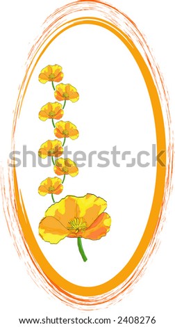 Orange oval ornament, scalable, editable colors - vector illustration with copy space