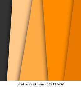Orange overlap layer paper material design, stock vector