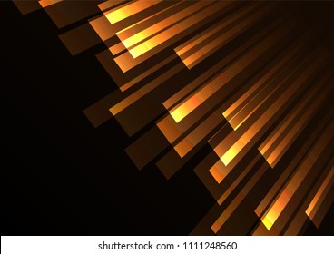 orange overlap stripe rush in dark background, bar layer backdrop, simple technology template, vector illustration