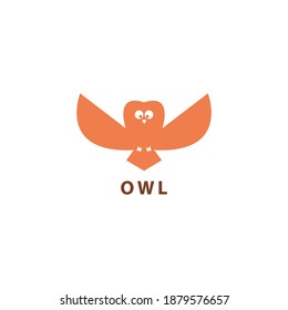 orange owl logo design for web