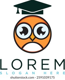 Orange owl logo with a modern minimalist creative design. A symbol of beauty, intelligence and professionalism. Suitable for branding, business and visual identity