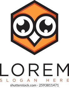 Orange owl logo with modern and minimalist design represents creativity, energy and warmth. Suitable for branding, business education, technology or security