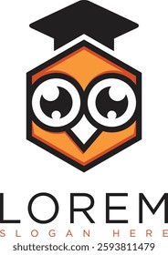 Orange owl logo with modern and minimalist design represents creativity, energy and warmth. Suitable for branding, business education, technology or security