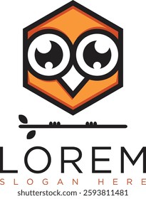 Orange owl logo with modern and minimalist design represents creativity, energy and warmth. Suitable for branding, business education, technology or security