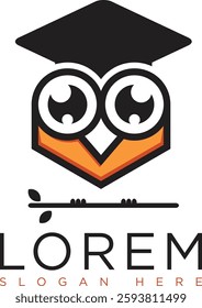 Orange owl logo with modern and minimalist design represents creativity, energy and warmth. Suitable for branding, business education, technology or security