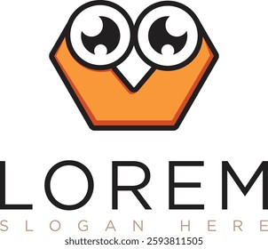 Orange owl logo with modern and minimalist design represents creativity, energy and warmth. Suitable for branding, business education, technology or security