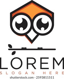 Orange owl logo with modern and minimalist design represents creativity, energy and warmth. Suitable for branding, business education, technology or security