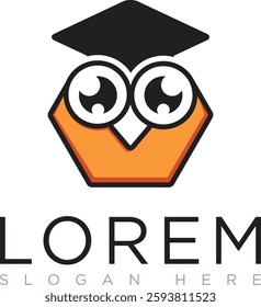 Orange owl logo with modern and minimalist design represents creativity, energy and warmth. Suitable for branding, business education, technology or security