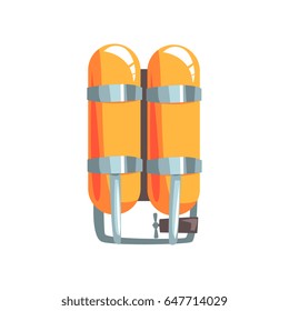 Orange oxygen cylinders vector Illustration