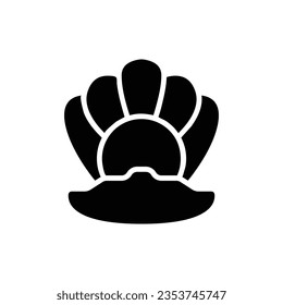 Orange Oyster Filled Icon Vector Illustration
