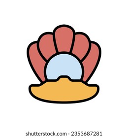 Orange Oyster Icon Vector Illustration