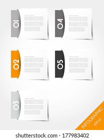 orange packaged square stickers. infographic concept.