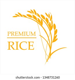 Orange paddy rice premium organic natural product banner logo vector design