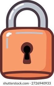 An orange padlock illustrated in a clean and simple style, symbolizing security, protection, privacy, and safe access. Perfect for cybersecurity concepts, app icons, UI design, and digital safety visuals.