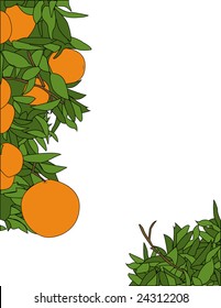 Orange page border decoration graphic with room for text