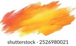 Orange paint artistic dry brush stroke. Watercolor acrylic hand painted backdrop for print, web design and banners. Realistic vector background texture