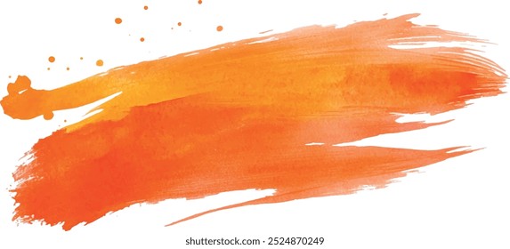 Pintura de naranja trazo de pincel seco artístico. Acuarela acrílico pintado a mano telón de fondo para impresión, Diseño web y Anuncios. Textura de fondo de Vector realista