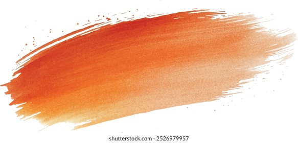Curso de pincel seco artístico de tinta laranja. Aquarela acrílica pintado à mão pano de fundo para impressão, web design e banners. Textura de plano de fundo de vetor realista