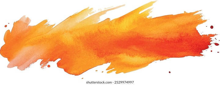  Curso de pincel seco artístico de tinta laranja. Aquarela acrílica pintado à mão pano de fundo para impressão, web design e banners. Textura de plano de fundo de vetor realista