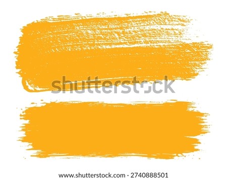 Orange paint brush strokes, grunge texture, vector illustration, abstract background, artistic element, handcrafted design, splattered paint effect, brushwork