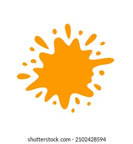Orange paint drop and splash hand drawn for design