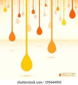 Orange paint drops in flat design vector style