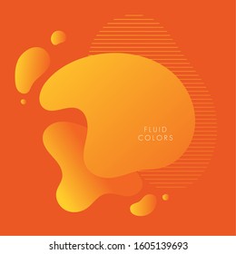 orange paint fluid colors background vector illustration design