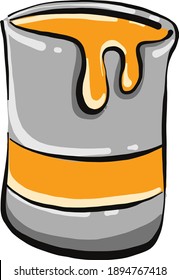 Orange paint, illustration, vector on a white background.