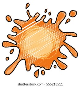 orange paint splash over white background. colorful design. vector illustration