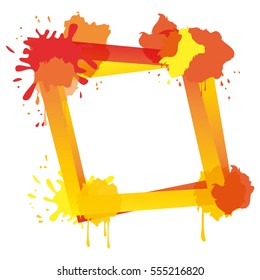 orange paint splatter frame  icon image vector illustration design 