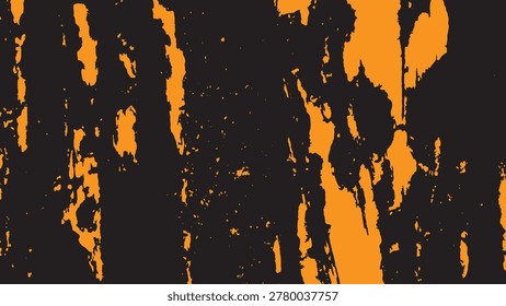 Orange paint splatters on black background texture abstract art