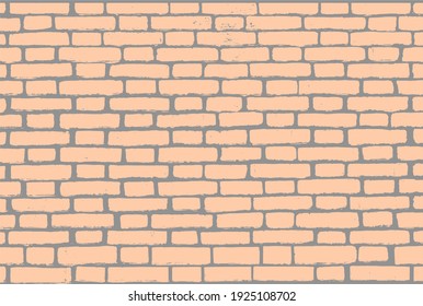Orange painted brick wall vector background