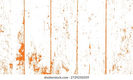 Orange painted wooden planks with rustic texture