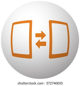 Orange Pairing icon on sphere isolated on white background