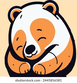 Orange Panda Vector Design Sticker
