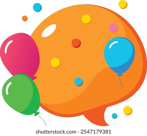 Ilustración vectorial de Clipart de globos de color de burbuja de papel naranja