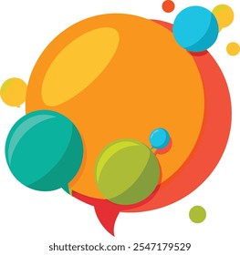 Globos de color de burbuja de papel naranja Clipart Ilustración vectorial 5