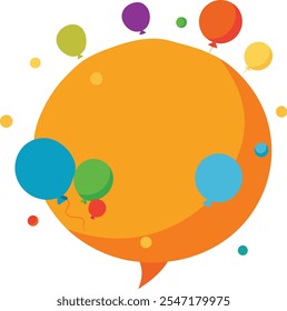 Orange paper bubble colored balloons clipart vector illustration 2