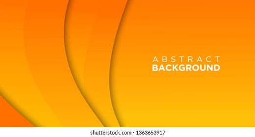 Orange Paper Cut Background 3D