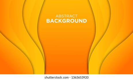 Orange Paper Cut Background 3D